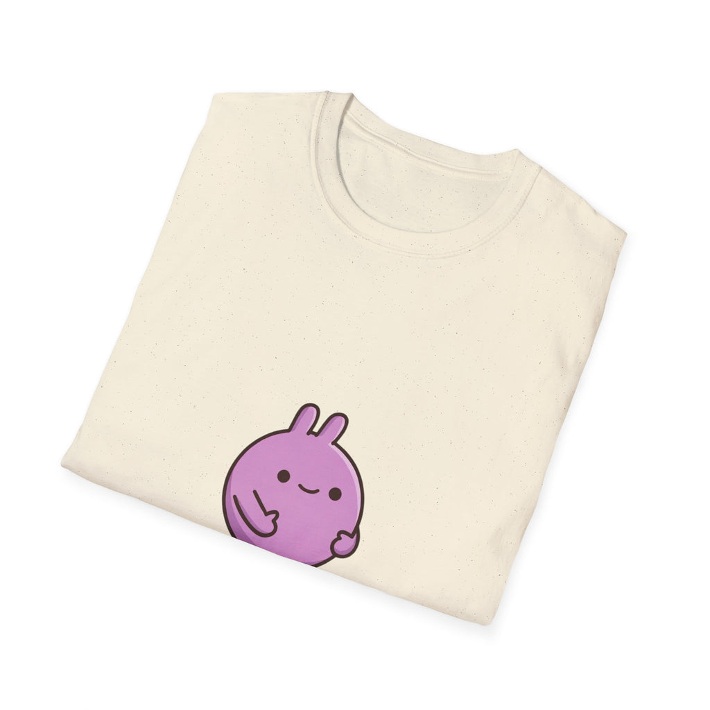 T-Shirt — Cute Purple Bunny Graphic “don’t touch me I’ll poop” Funny Shirt