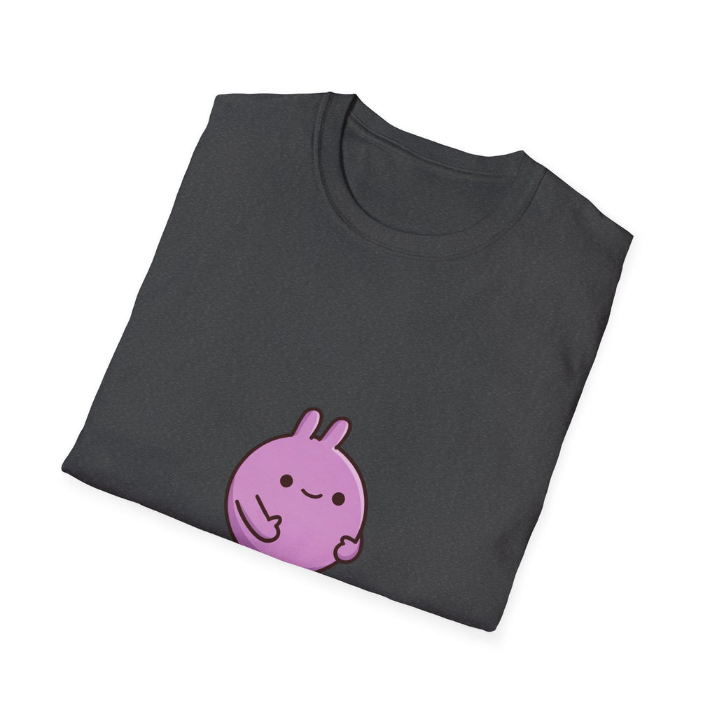 T-Shirt — Cute Purple Bunny Graphic “don’t touch me I’ll poop” Funny Shirt