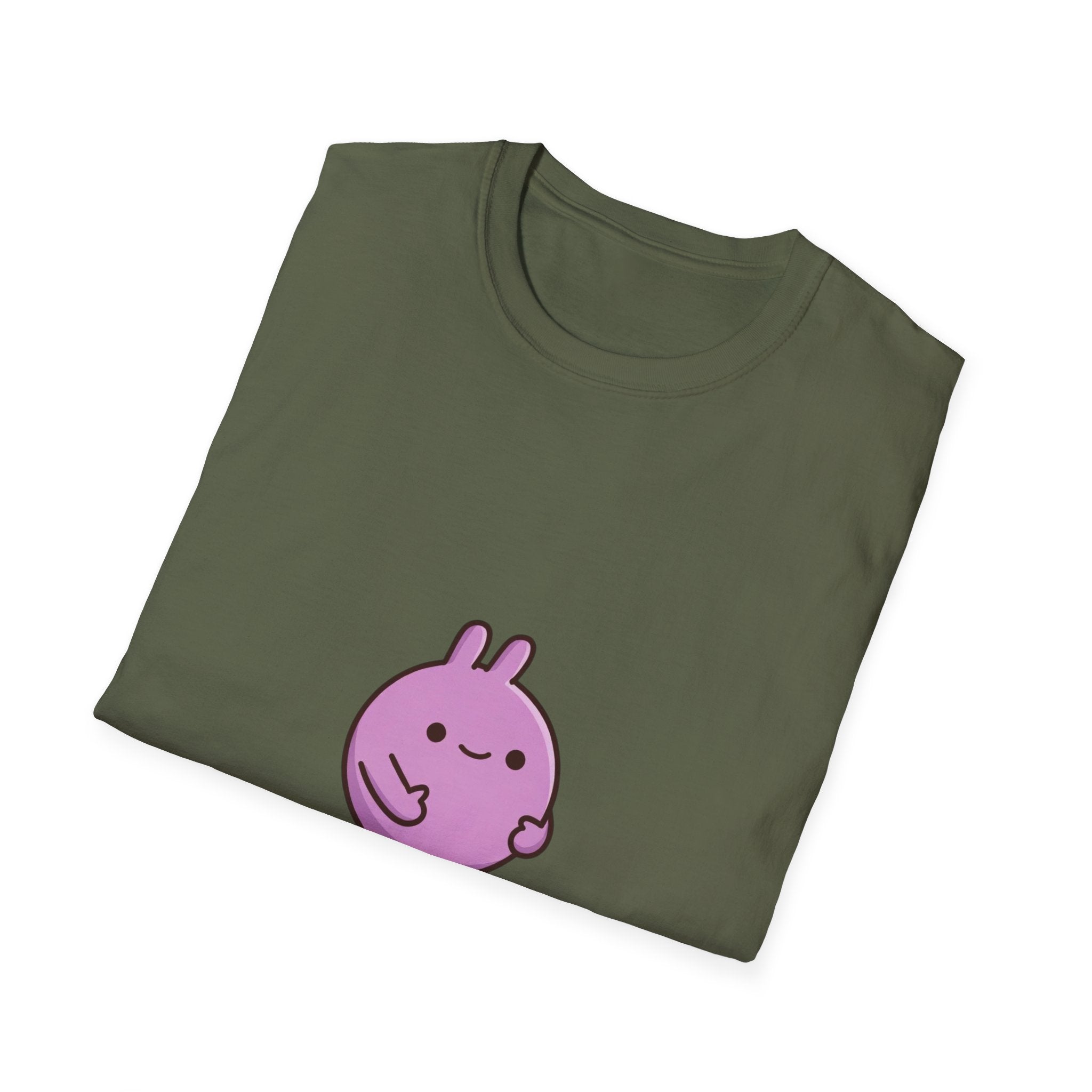 T-Shirt — Cute Purple Bunny Graphic “don’t touch me I’ll poop” Funny Shirt