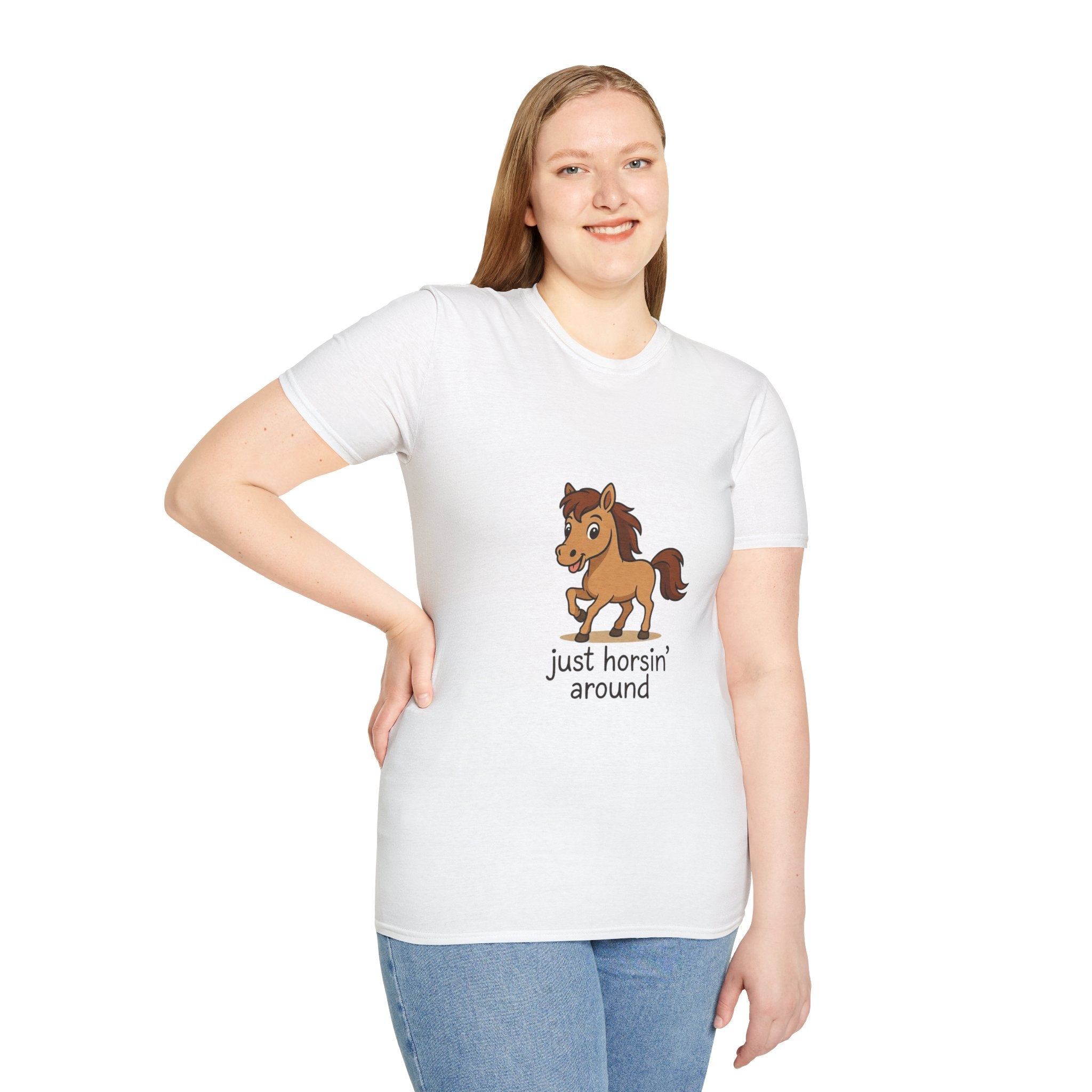 Just Horsin' Around T-Shirt — Cute Cartoon Pony Tee for Horse Lovers