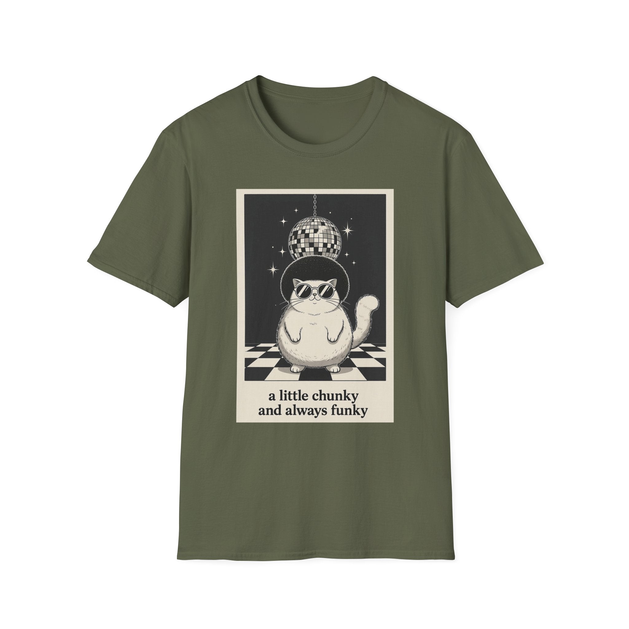 Cat Disco T‑Shirt — "a little chunky and always funky" Retro Graphic Tee