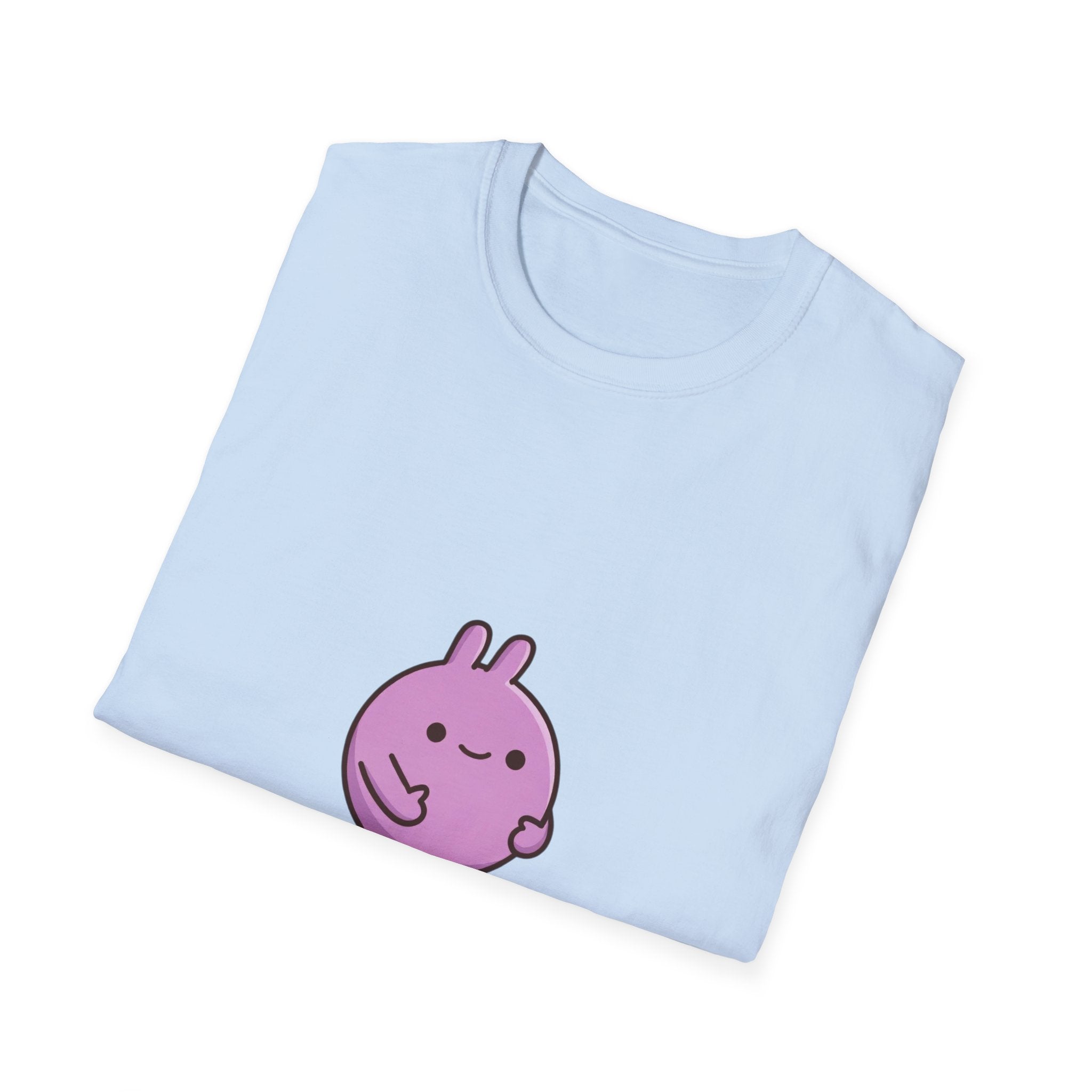 T-Shirt — Cute Purple Bunny Graphic “don’t touch me I’ll poop” Funny Shirt