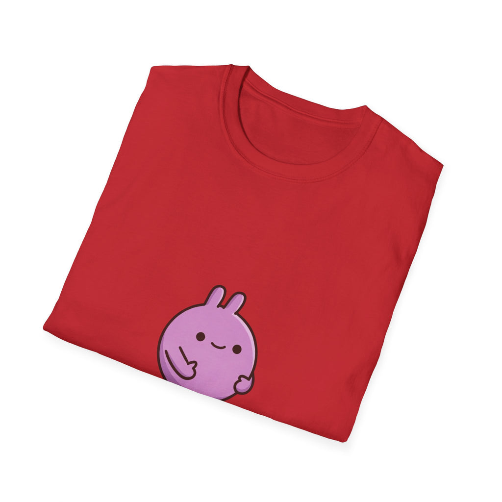 T-Shirt — Cute Purple Bunny Graphic “don’t touch me I’ll poop” Funny Shirt