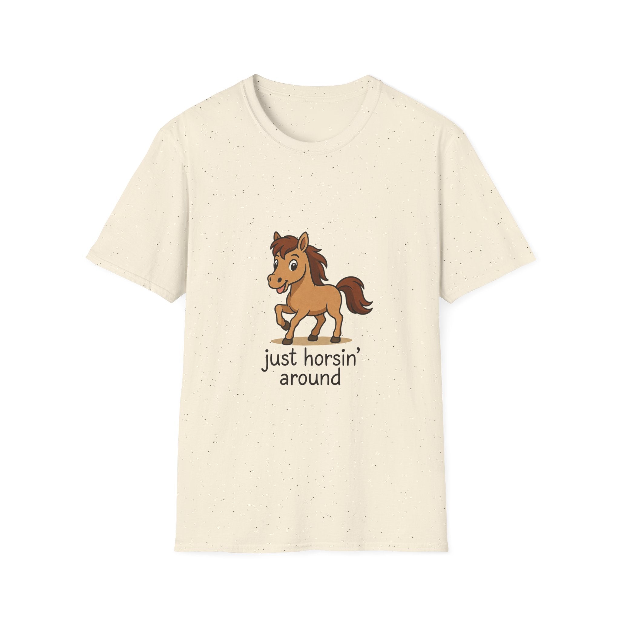 Just Horsin' Around T-Shirt — Cute Cartoon Pony Tee for Horse Lovers