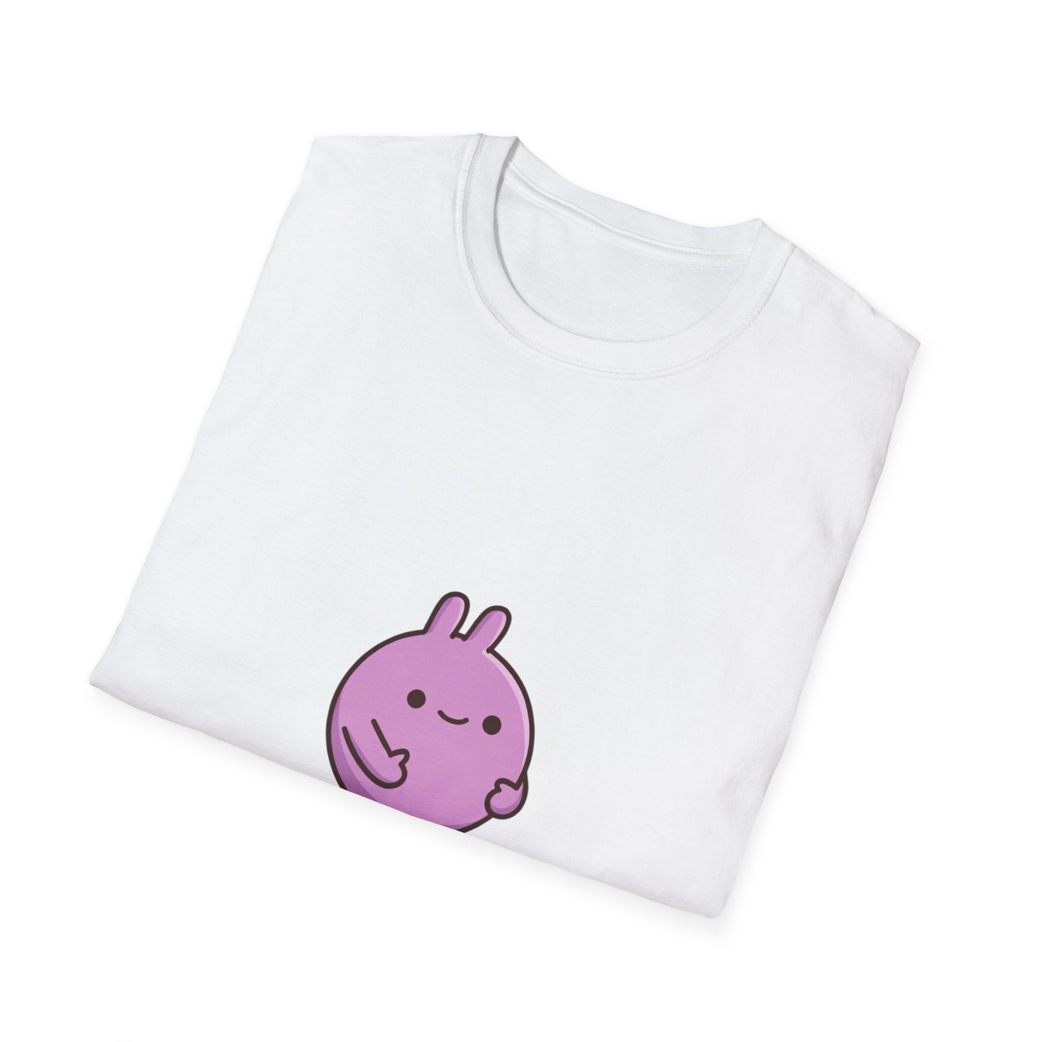 T-Shirt — Cute Purple Bunny Graphic “don’t touch me I’ll poop” Funny Shirt