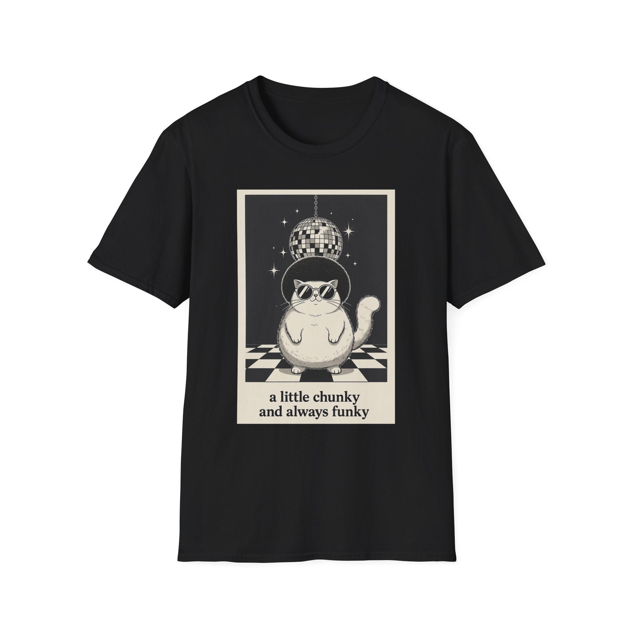 Cat Disco T‑Shirt — "a little chunky and always funky" Retro Graphic Tee