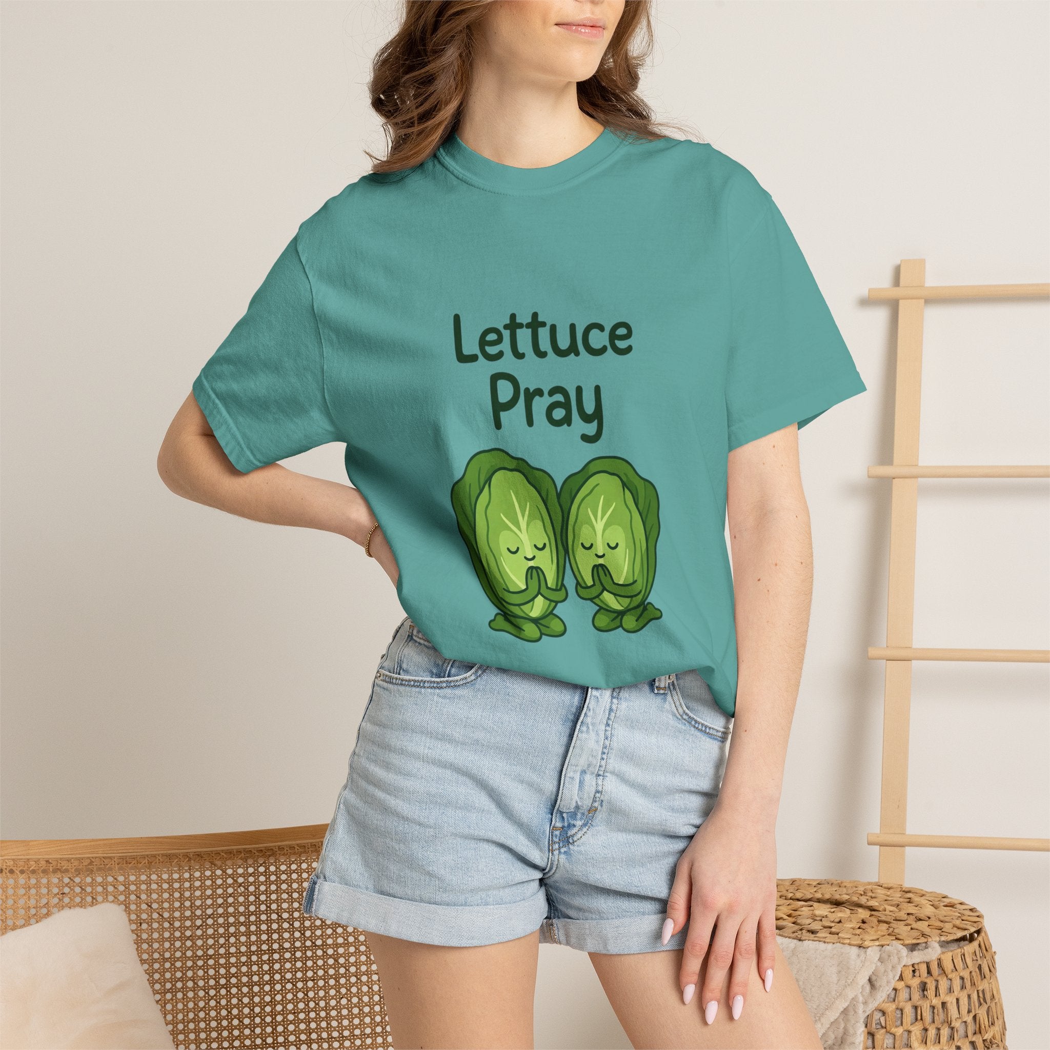 Lettuce Pray T-Shirt — Cute Veggie Pun Graphic Tee